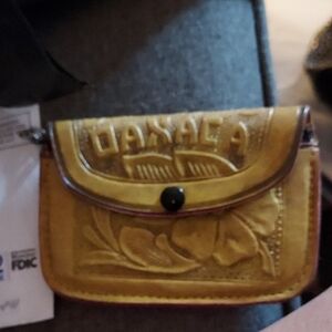 Yellow Embossed Leather Wallet